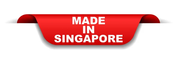 Estandarte Rojo Hecho Singapur — Archivo Imágenes Vectoriales