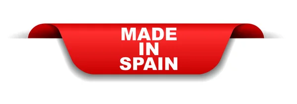 Bannière Rouge Fabriquée Espagne — Image vectorielle