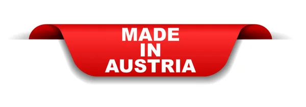 Red Banner Made Austria — Stock Vector