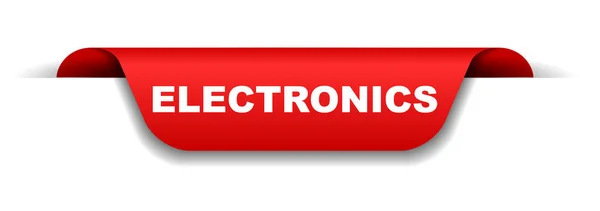 Elettronica Banner Vettoriale Rosso — Vettoriale Stock