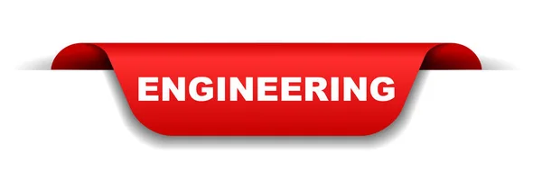 Vektor Red Banner Engineering — Stockvektor