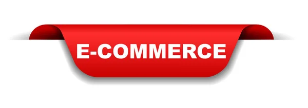 Vetor Vermelho Banner Comércio Eletrônico —  Vetores de Stock