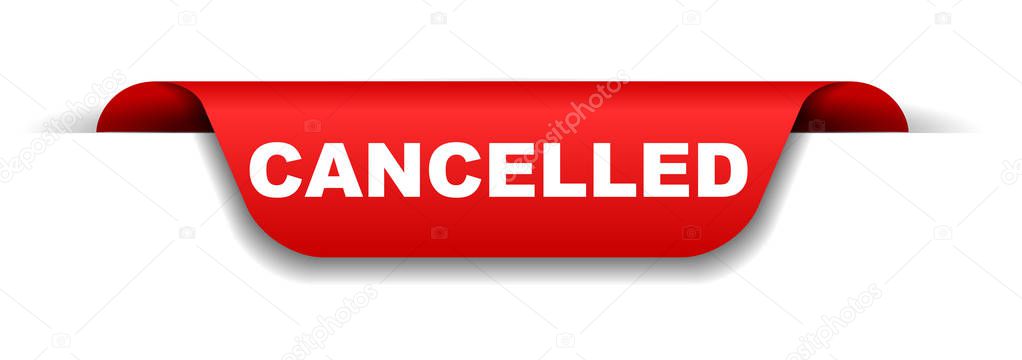 vector red banner cancelled