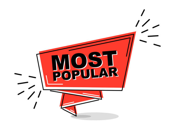 red flat line banner most popular