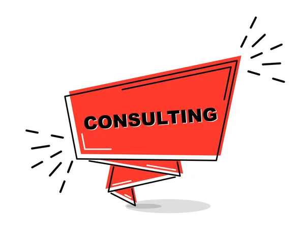 Red Flat Line Banner Consulting — Stock Vector