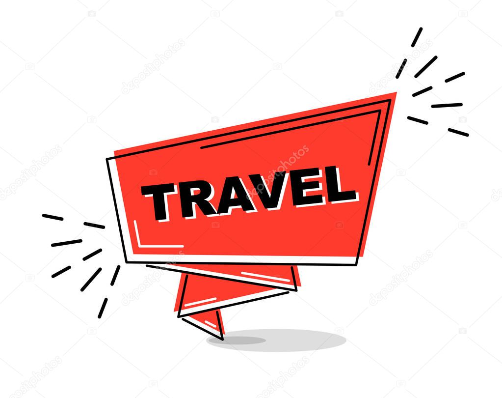 red flat line banner travel 