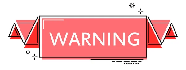 Red Flat Line Banner Warning — Stock Vector