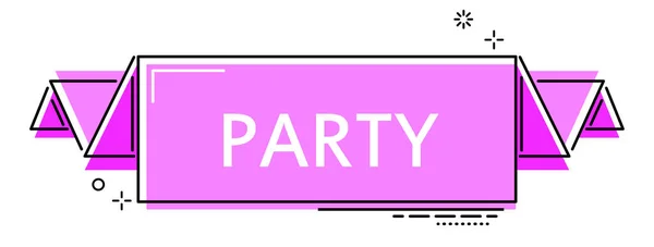 Violet Flat Line Banner Party — Stock Vector