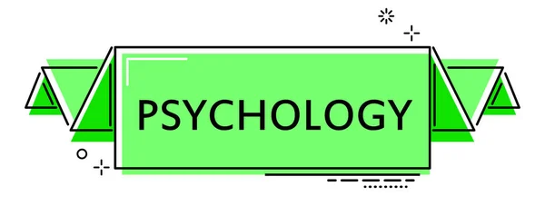 绿色扁线横幅心理学 — 图库矢量图片