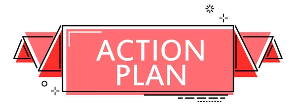 Plan Action Bannière Plate Rouge — Image vectorielle