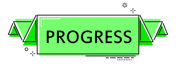 Groene Platte Lijn Banner Vooruitgang — Stockvector