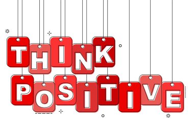 Kırmızı düz çizgi etiketi pozitif düşünüyorum