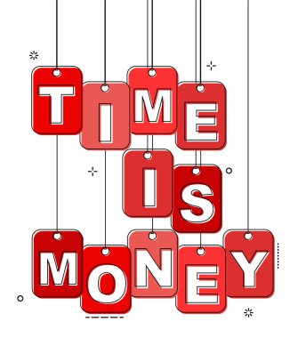 Kırmızı düz çizgi etiketi vakit nakittir