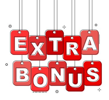 Kırmızı düz çizgi etiketi ekstra bonus
