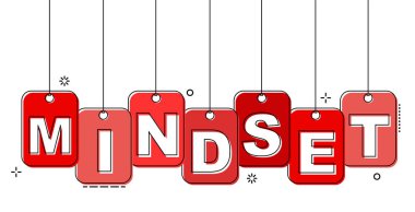 Kırmızı düz çizgi etiketi zihniyet