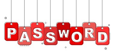Kırmızı düz çizgi etiketi şifre