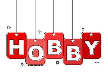 Kırmızı düz çizgi etiketi hobi