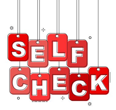 Kendini kontrol kırmızı düz çizgi etiketi