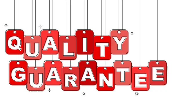 Garantia de qualidade de etiqueta de linha plana vermelha —  Vetores de Stock