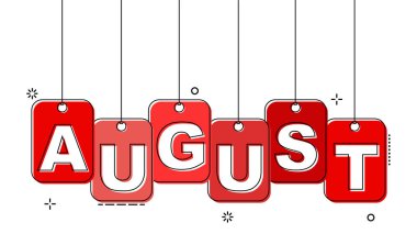 Kırmızı düz çizgi etiketi Ağustos