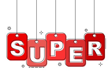 Kırmızı düz çizgi tag süper