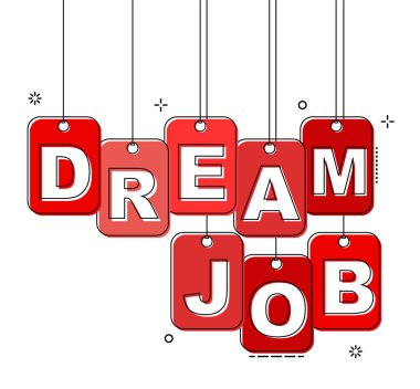 Kırmızı düz çizgi etiketi hayalimdeki iş