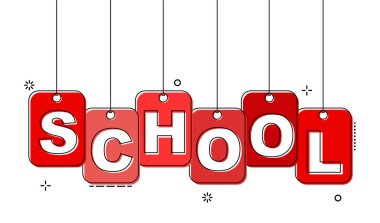 Kırmızı düz çizgi etiketi okul
