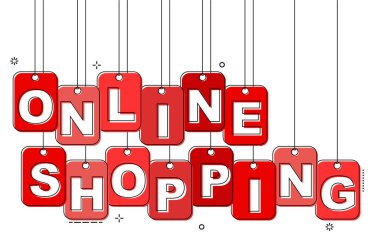 Kırmızı düz çizgi etiketi online alışveriş