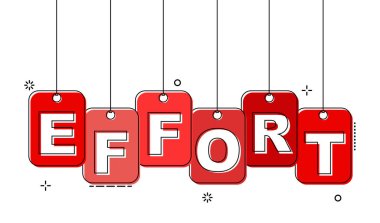 Kırmızı düz çizgi etiketi çaba