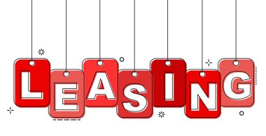 Kırmızı düz çizgi etiketi leasing