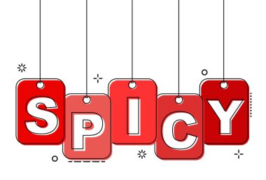 Kırmızı düz çizgi etiketi baharatlı