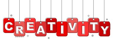 Kırmızı düz çizgi etiketi yaratıcılık