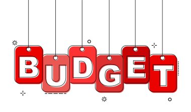 Kırmızı düz çizgi etiketi bütçe
