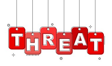 Kırmızı düz çizgi etiketi tehdit