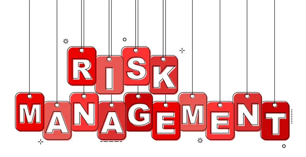Rosso linea piatta gestione del rischio tag — Vettoriale Stock