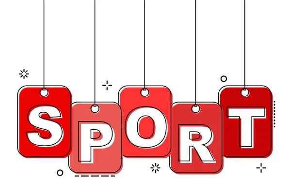 Rouge ligne plate tag sport — Image vectorielle