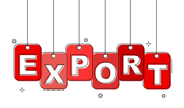 Export značek červená rovná čára — Stockový vektor