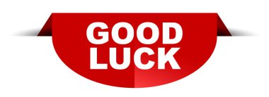 Kırmızı vektör yuvarlak afiş iyi şanslar