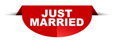 Kırmızı vektör yuvarlak sadece evli afiş