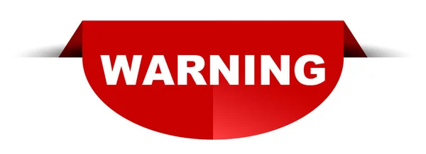Roter Vektor runde Banner Warnung — Stockvektor