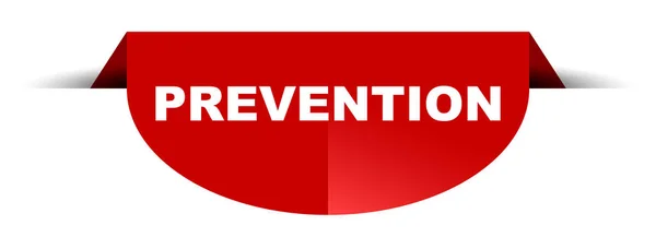 Vector rojo ronda banner prevención — Archivo Imágenes Vectoriales
