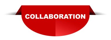 Kırmızı vektör yuvarlak afiş işbirliği