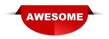 Kırmızı vektör yuvarlak afiş awesome