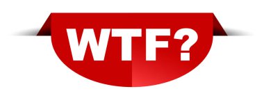 Kırmızı vektör yuvarlak afiş wtf