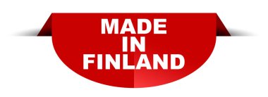 Kırmızı vektör yuvarlak Finlandiya'da yapılan afiş