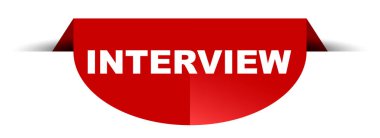 Kırmızı vektör yuvarlak afiş röportaj