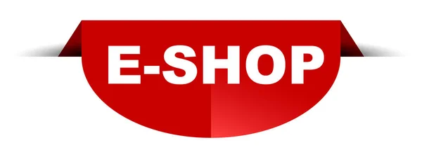 Kırmızı vektör yuvarlak afiş eshop — Stok Vektör