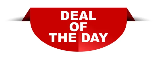 Διανυσματικά κόκκινη στρογγυλή banner deal της ημέρας — Διανυσματικό Αρχείο