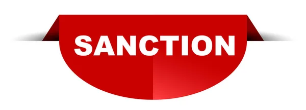 Bannière ronde vectorielle rouge sanction — Image vectorielle