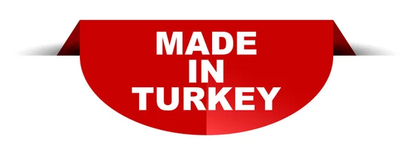 Червоний вектор круглий банер, зроблений в Туреччині — стоковий вектор